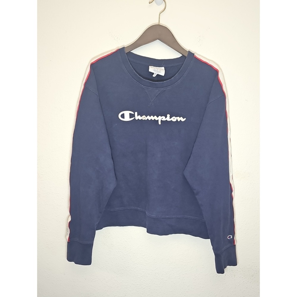 Champion Women's Sweatshirt Heritage‎ Crew Neck Navy Blue Size XL